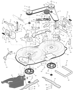 Mower Housing Diagram and Parts List for 405003X52B 2003 Briggs and Stratton Lawn Tractor